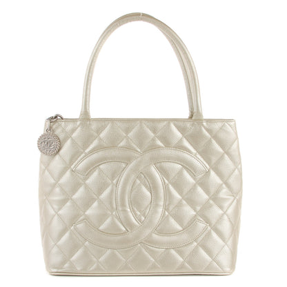 Chanel Caviar Quilted Medallion Tote Pearl 1 of 9