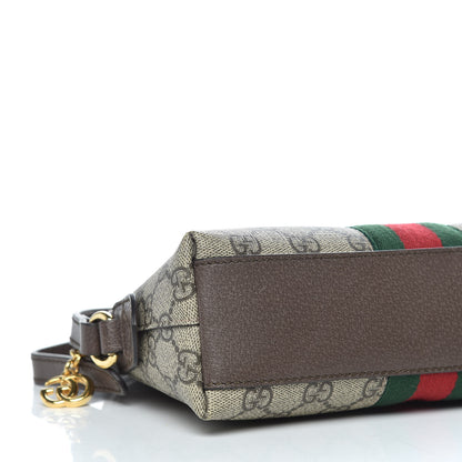 Gucci GG Supreme Monogram Textured Dollar Calfskin Web Small Ophidia Dome Shoulder Bag Beige Ebony New Acero 10 of 11
