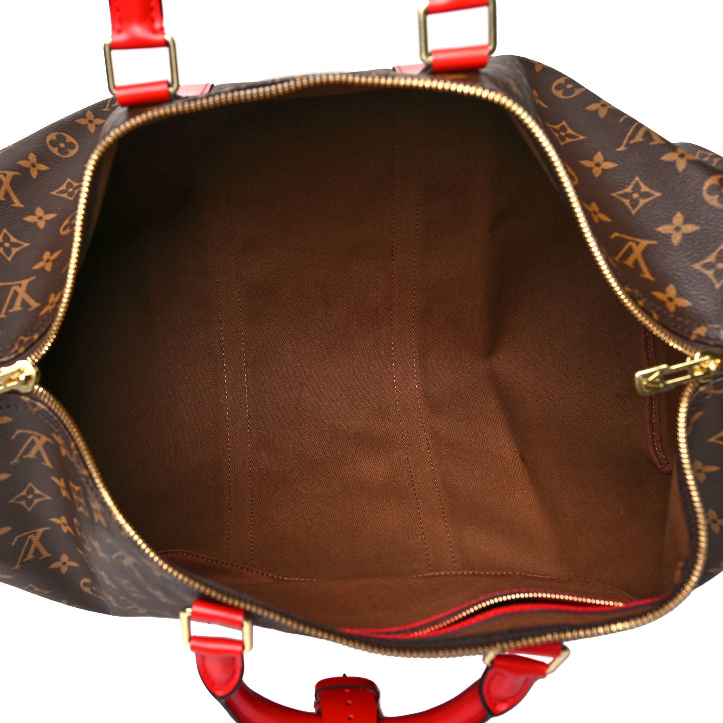 Calfskin Monogram Keepall Bandouliere 50 Coquelicot