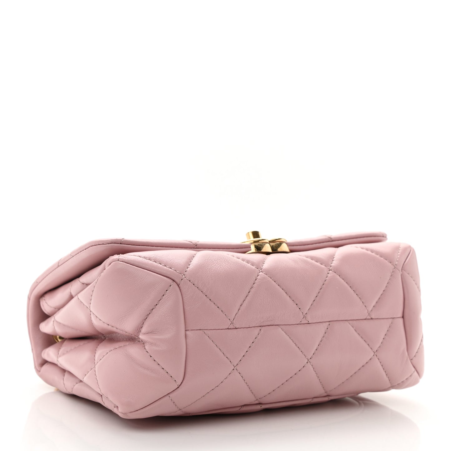 Lambskin Quilted Color Match Small Flap Light Pink