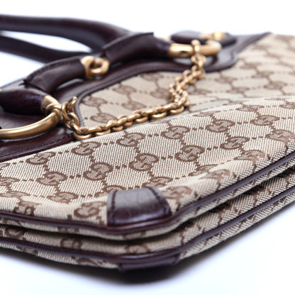 Gucci Monogram Horsebit Chain Shoulder Bag Brown 6 of 12