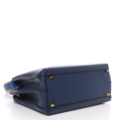 MCM Grained Calfskin Medium Milla Tote Navy 3 of 8