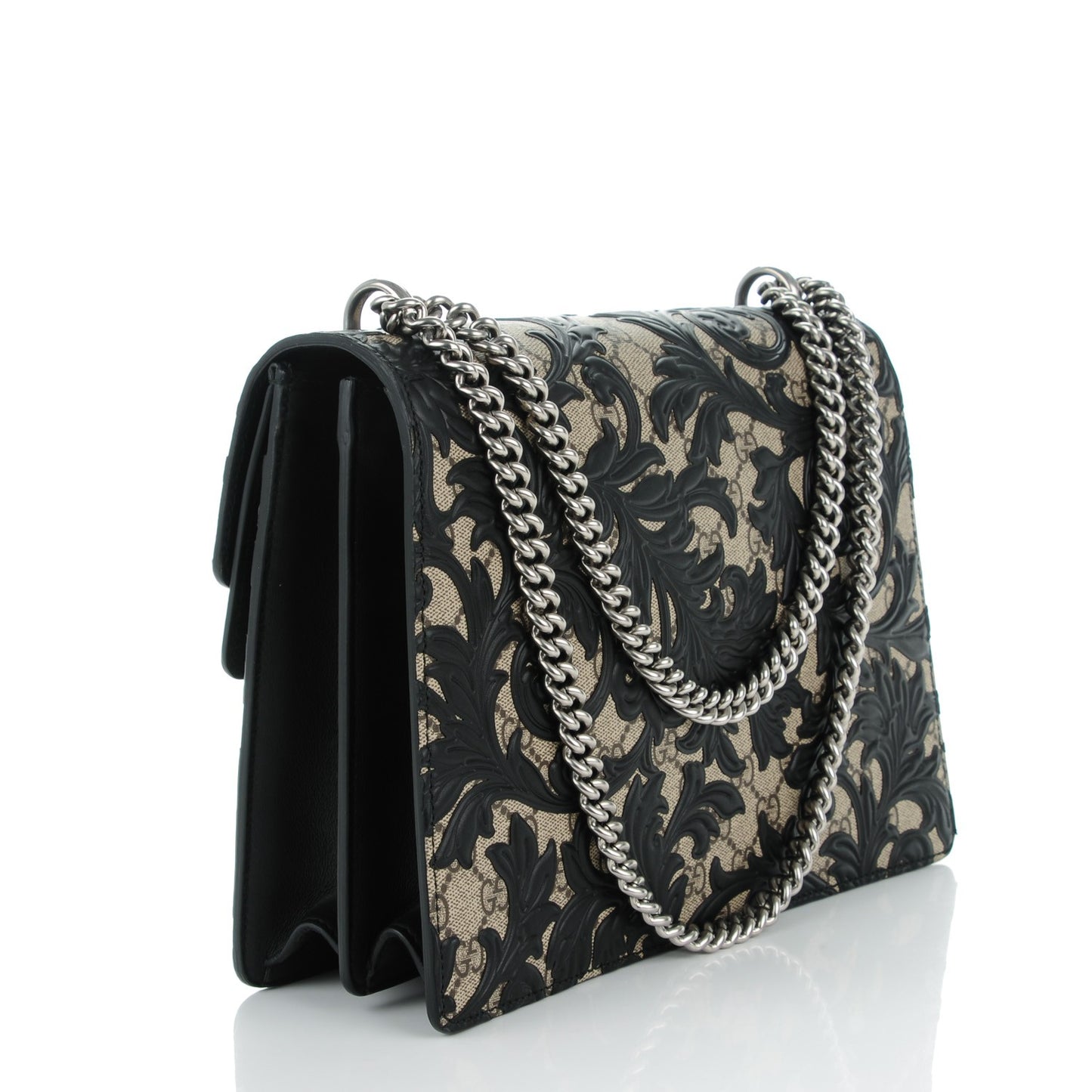 GG Supreme Monogram Arabesque Medium Dionysus Shoulder Bag Black