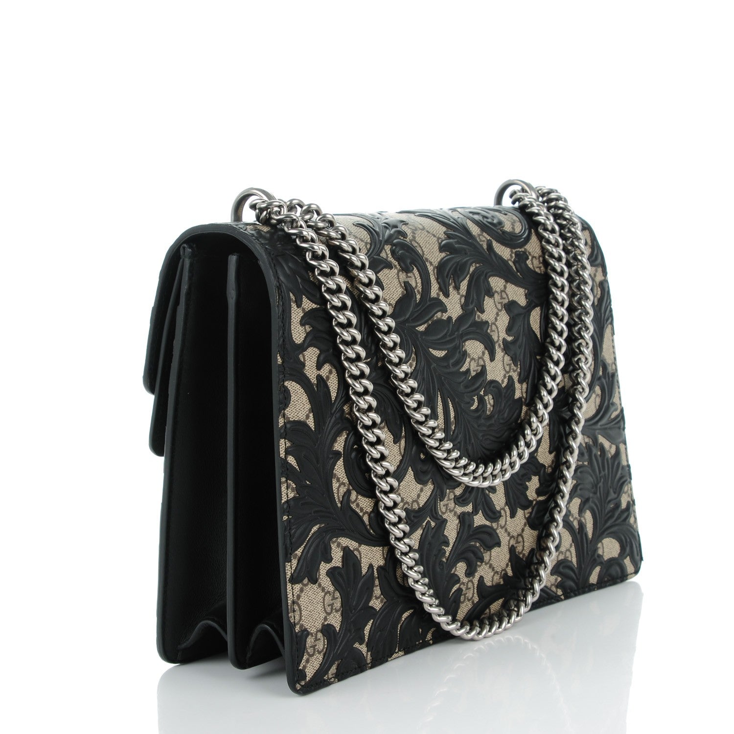 Gucci GG Supreme Monogram Arabesque Medium Dionysus Shoulder Bag Black 3 of 7