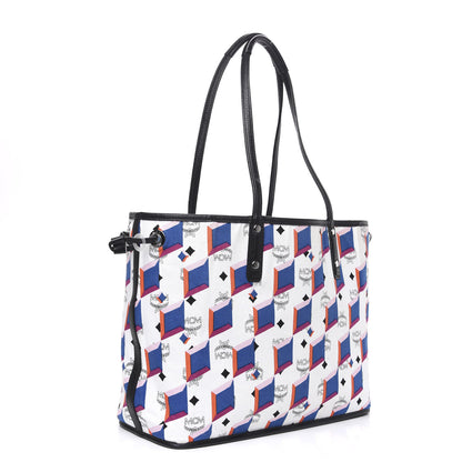 MCM Visetos Medium Project Reversible Shopper Tote Blue 4 of 18