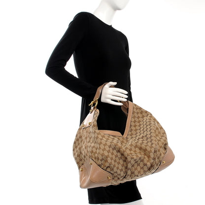 Gucci Monogram Large Jockey Hobo Beige 2 of 7