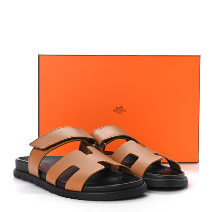 Hermes Calfskin Womens Chypre Sandals 37 Naturel 11 of 11