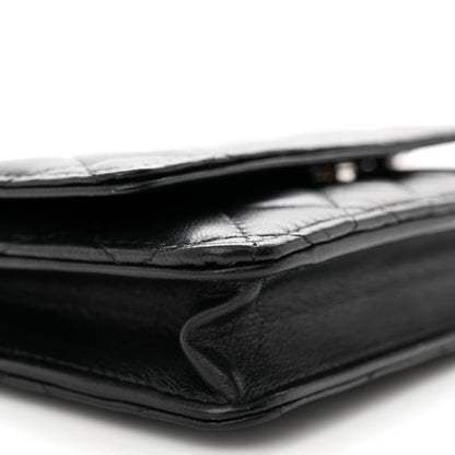 Chanel Lambskin Quilted Wallet On Chain WOC Black 10 of 12