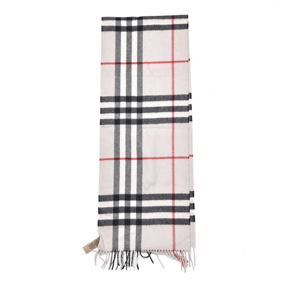 Burberry Cashmere Giant Check Fringe Scarf Stone 3 of 5