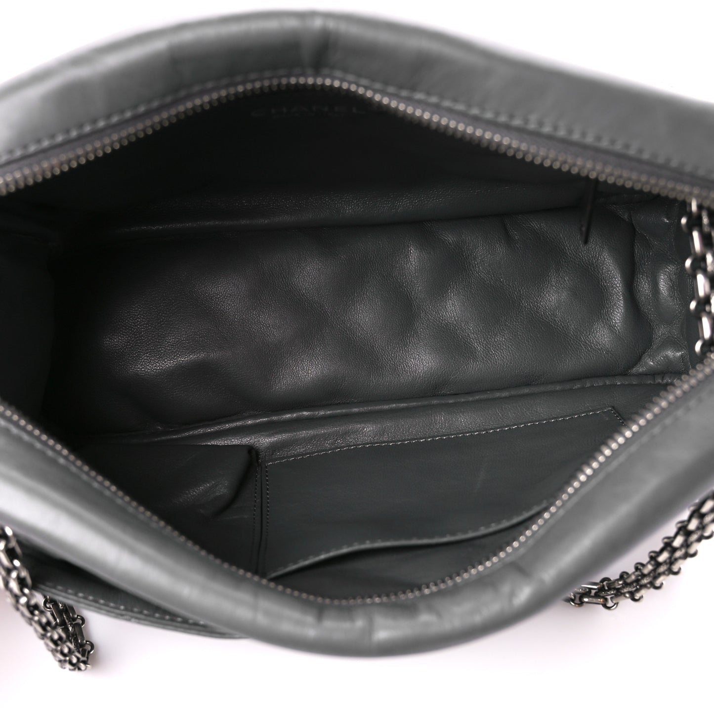 Aged Calfskin Quilted Medium Reissue Camera Case Grey