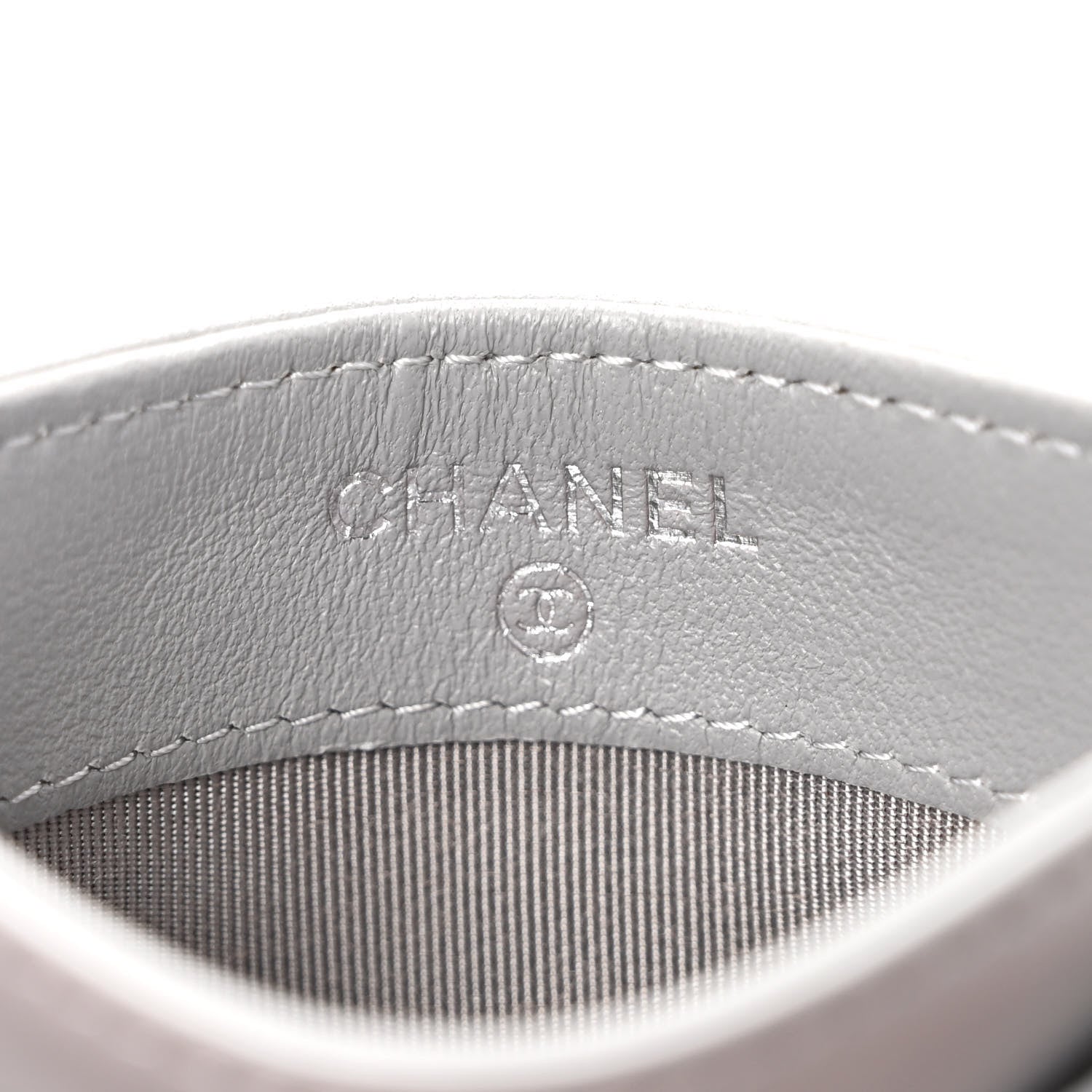 Chanel Lambskin Quilted Card Holder Grey 6 of 7