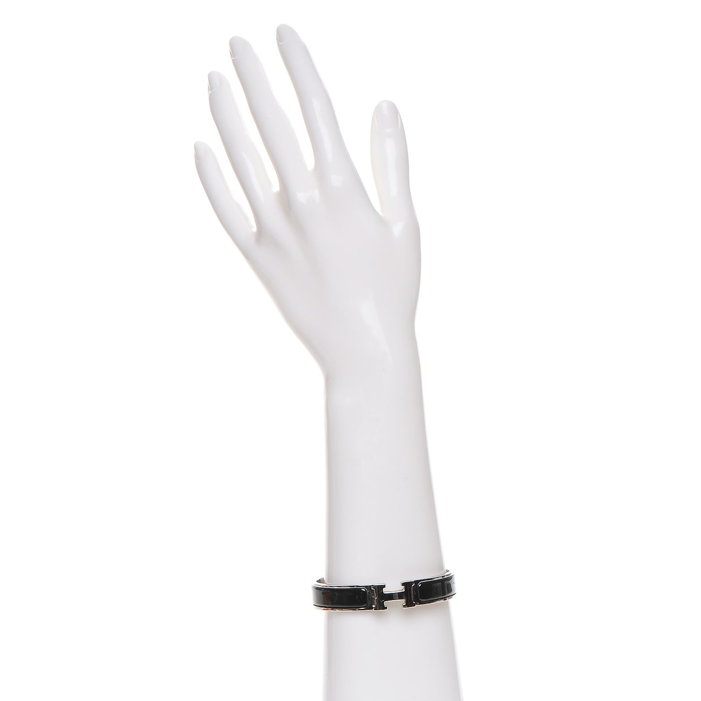 Enamel Narrow Clic Clac H Bracelet GM Black