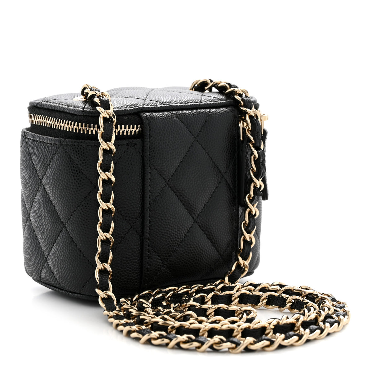 Chanel Caviar Quilted Mini Vanity Case With Chain Black 3 of 11