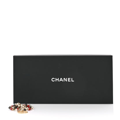 Chanel Pearl Bead Crystal Chain CC Fancy Belt Gold Black Red 4 of 4