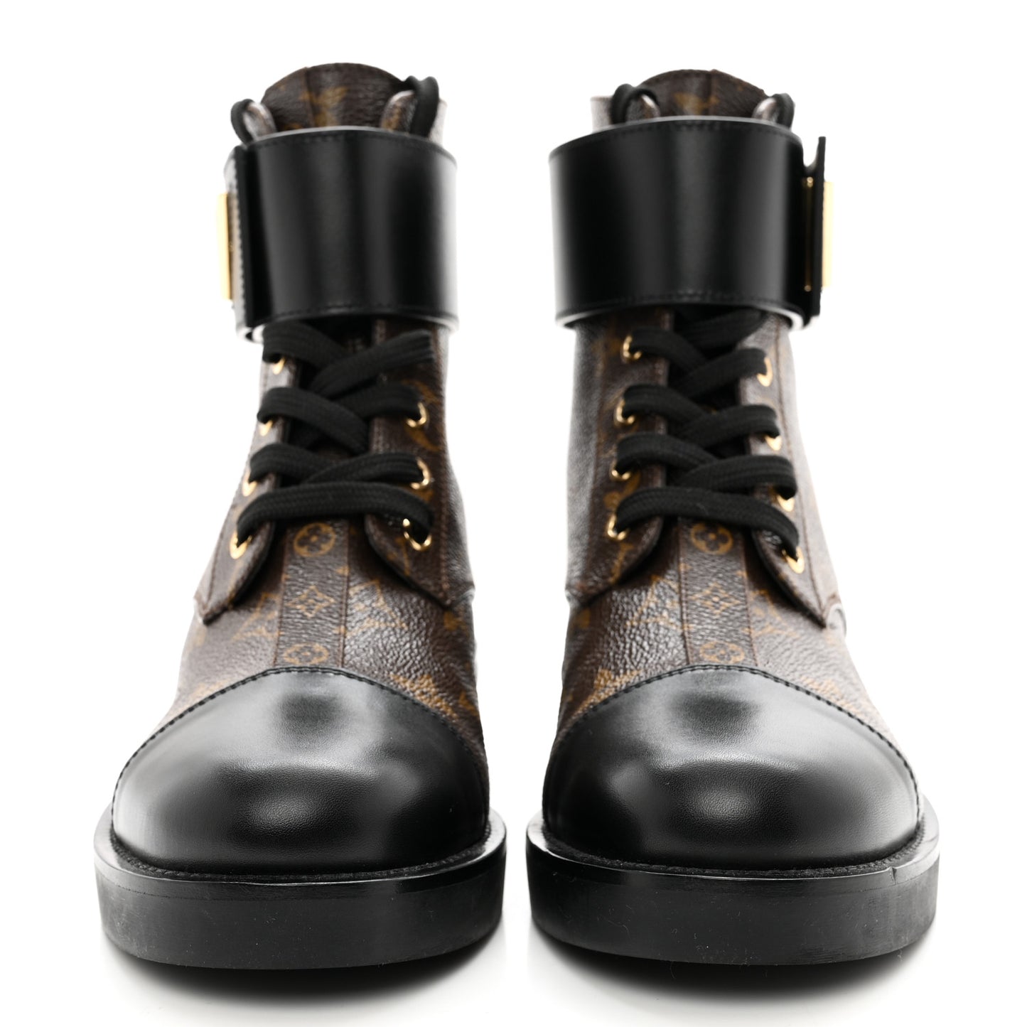 Calfskin Monogram Wonderland Flat Ranger Boots 37 Black