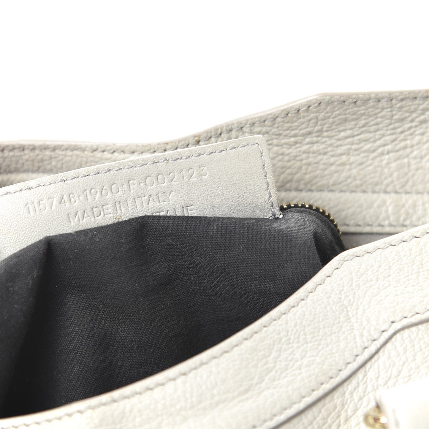 Chevre Gold Metallic Edge Hardware City Gris Perle