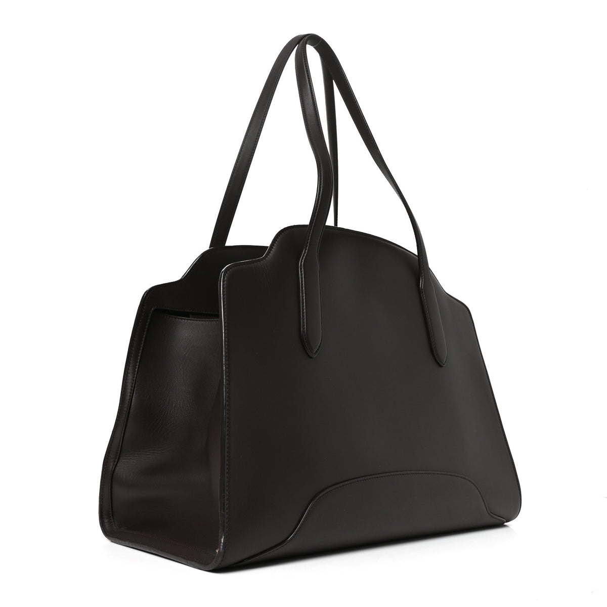 Smooth Calfskin Large Sesia Dark Brown