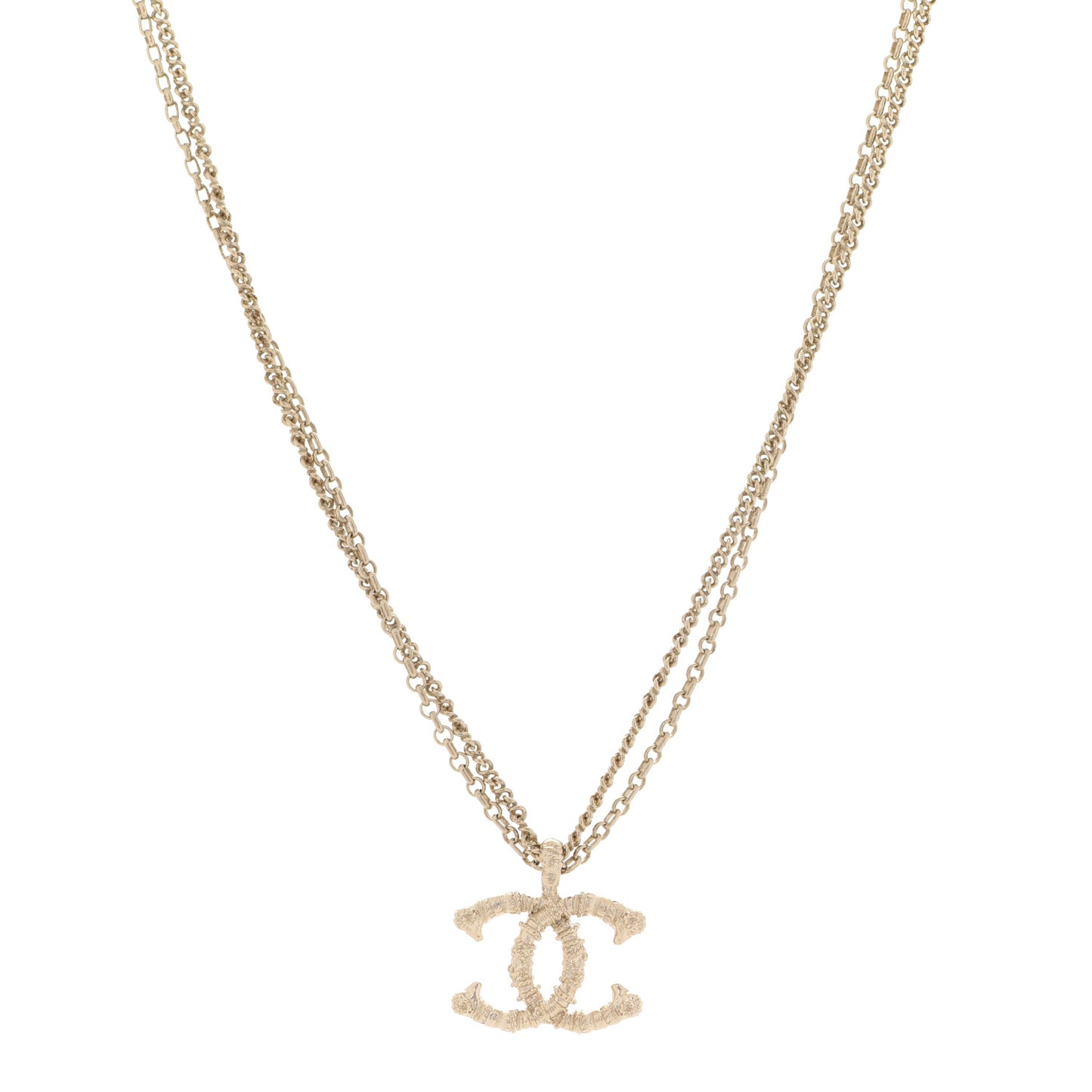 CC Multi Strand Chain Necklace Gold