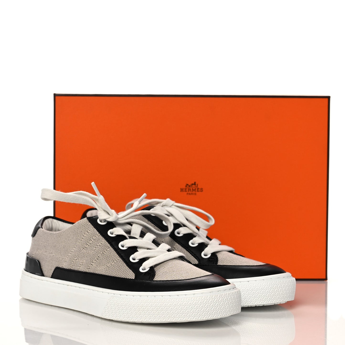 Canvas Calfskin Deep Sneakers 37 Prunoir Black