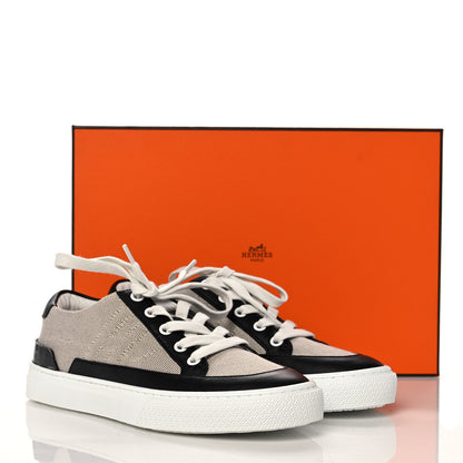 Hermes Canvas Calfskin Deep Sneakers 37 Prunoir Black 9 of 9