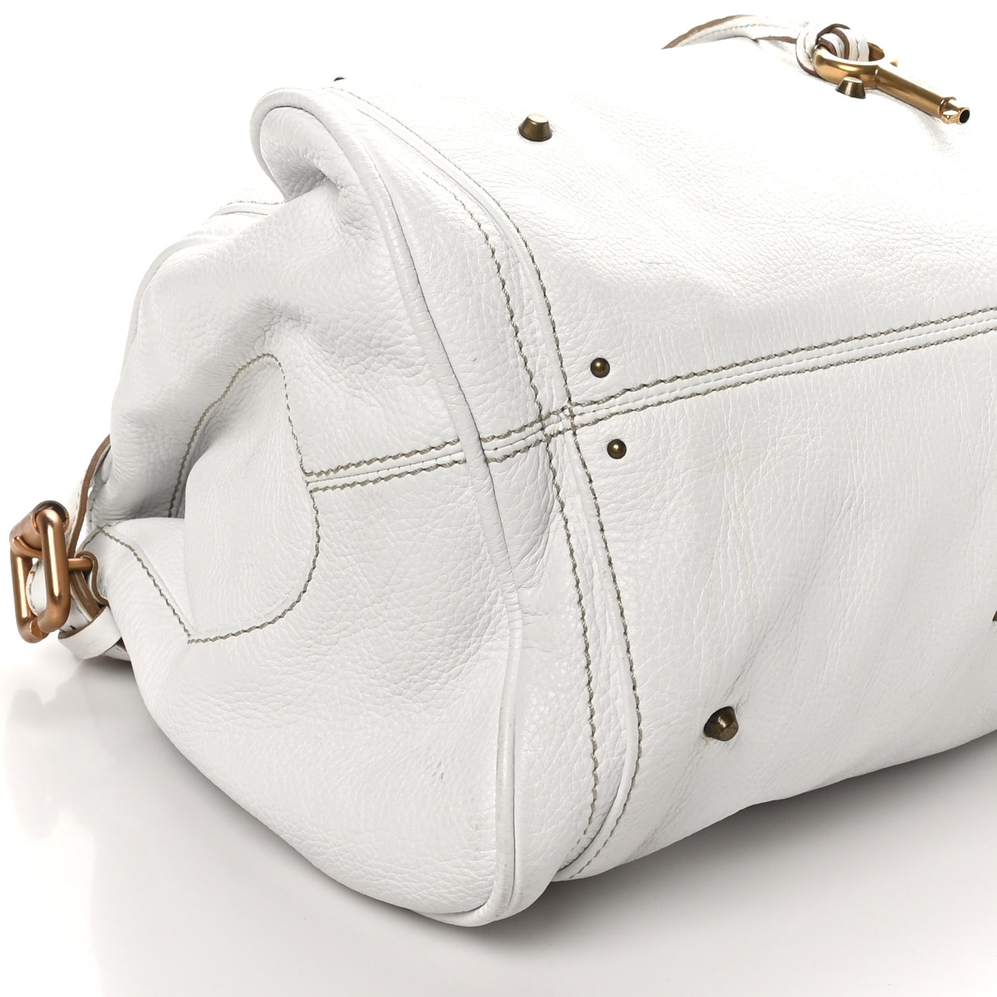 Calfskin Medium Paddington Satchel White