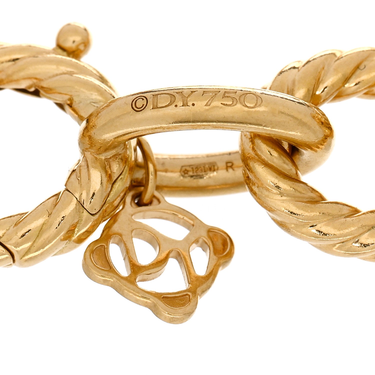 David Yurman 18K Yellow Gold 12mm Large Oval Link Bracelet 3 of 3