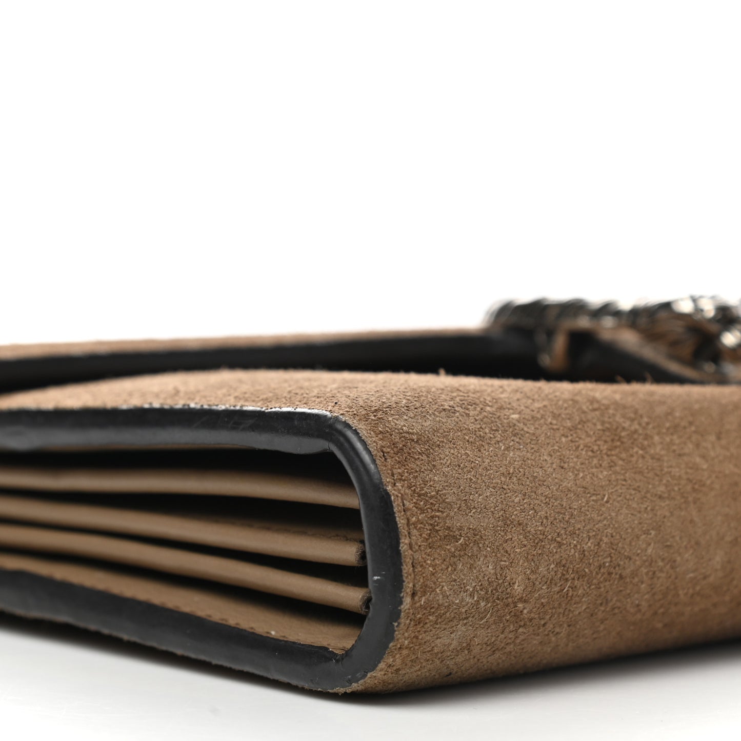 Suede Mini Dionysus Chain Wallet Taupe