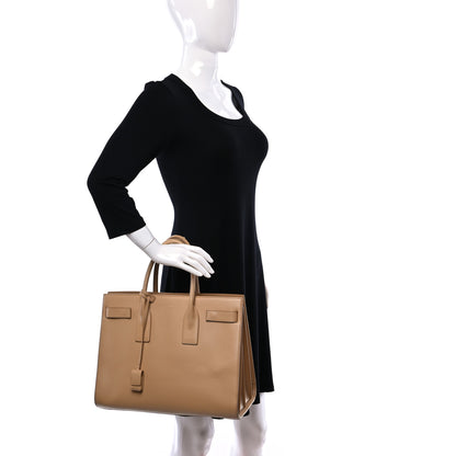 Saint Laurent Calfskin Large Sac de Jour Carryall Natural 2 of 9