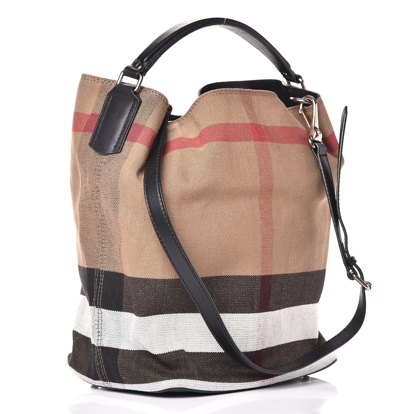 Canvas Mega Check Medium Ashby Hobo Black