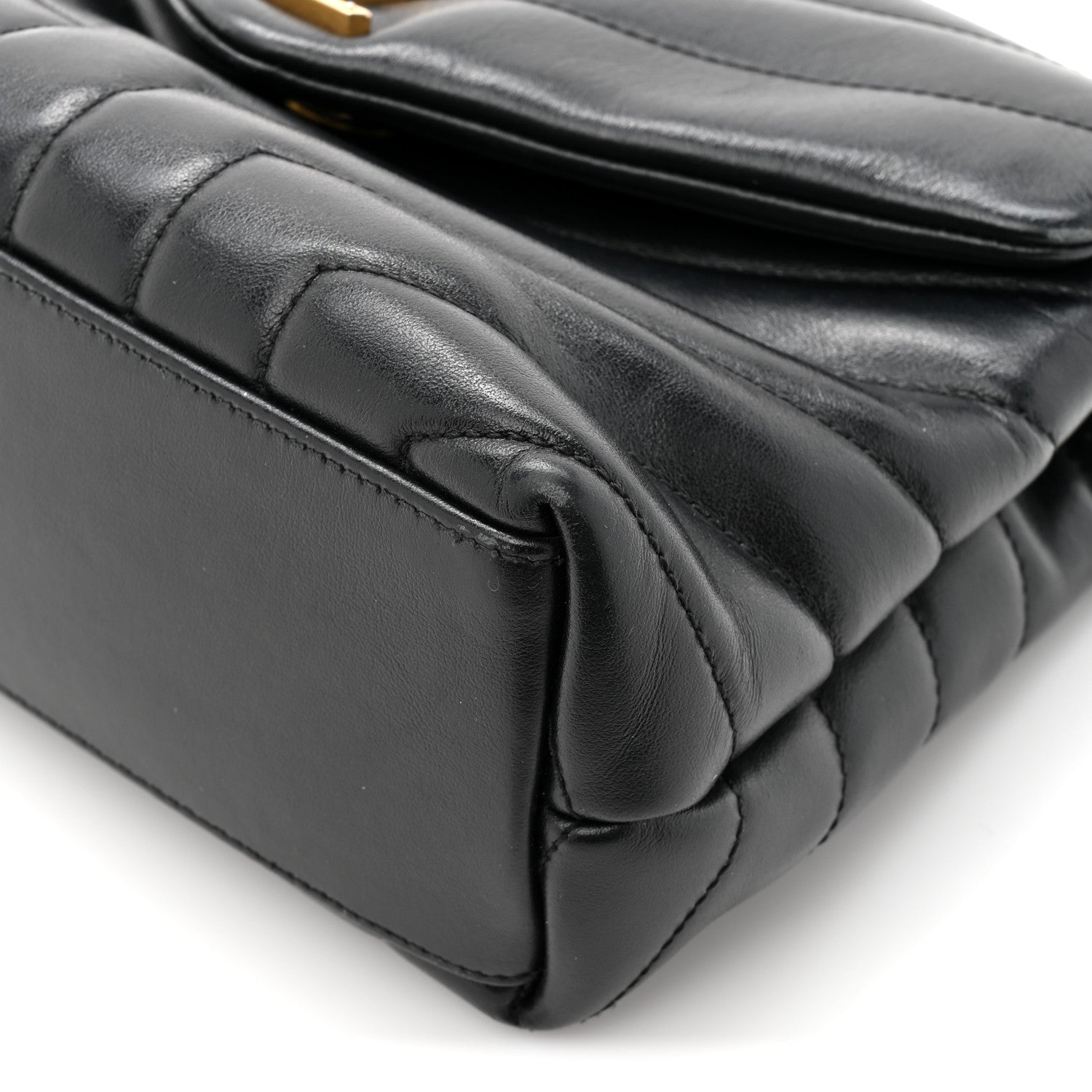 Saint Laurent Calfskin Y Quilted Monogram Small Loulou Chain Satchel Black Black 12 of 14