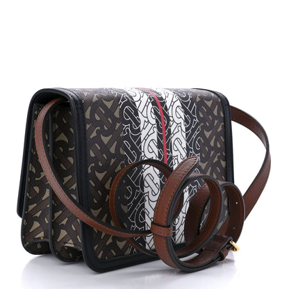 Burberry E-Canvas Monogram Stripe Small TB Bag Bridle Brown 3 of 10