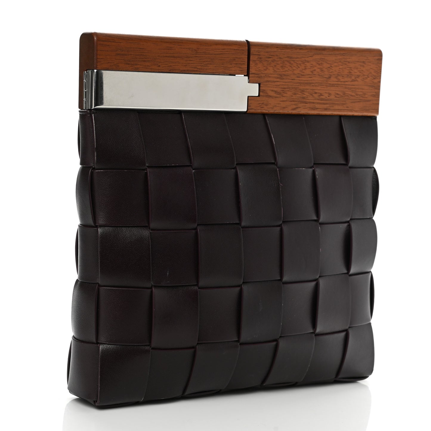 Nappa Intrecciato The Snap Clutch Grape