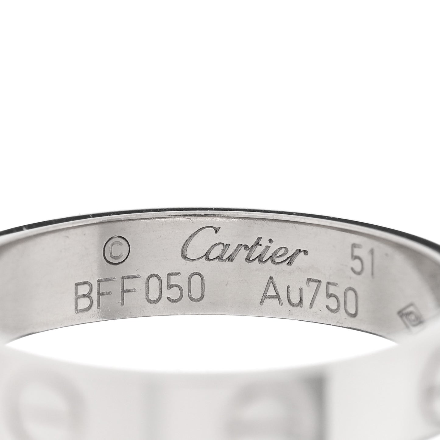 18K White Gold 3.5mm LOVE Wedding Band Ring 51 5.75