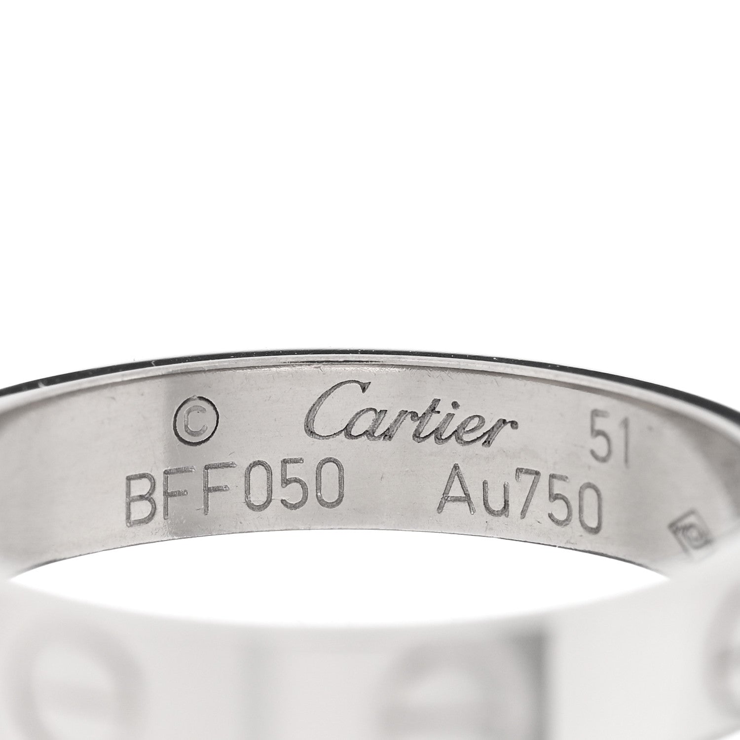 Cartier 18K White Gold 3.5mm LOVE Wedding Band Ring 51 5.75 4 of 4