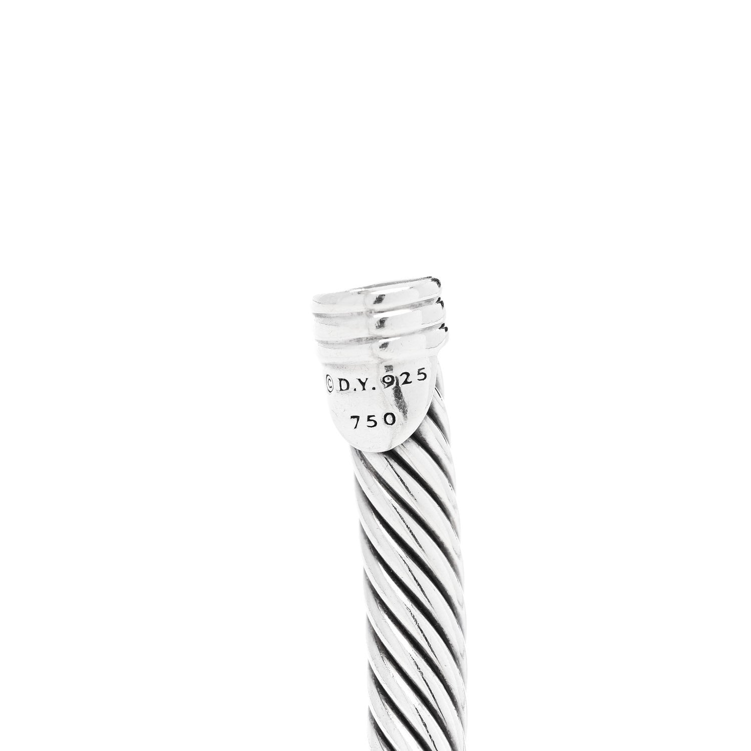David Yurman Sterling Silver 18K Yellow Gold 4mm X Station Cable Bracelet 4 of 4