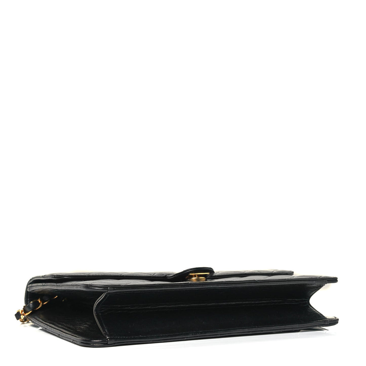 Lambskin Quilted Medium Single Flap Black