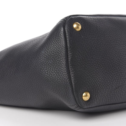 Prada Vitello Daino Side Pocket Tote Black 7 of 9