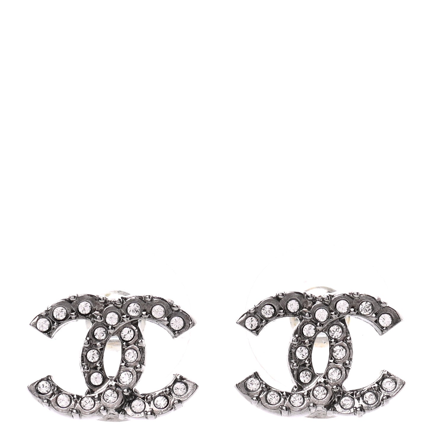 Chanel Ruthenium Crystal CC Earrings 1 of 4