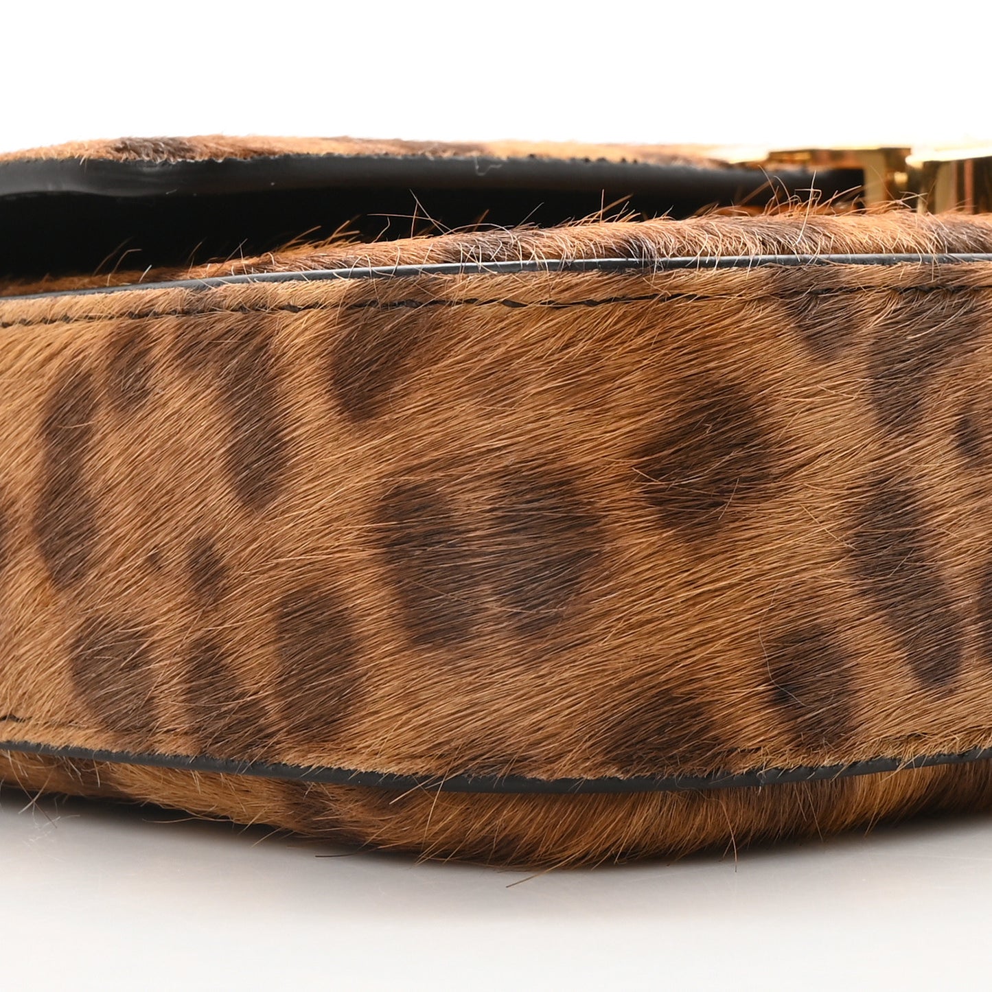 Pony Hair Leopard Print Triomphe Chain Shoulder Bag Multicolor