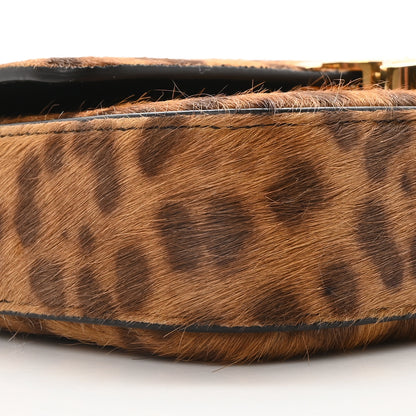 Celine Pony Hair Leopard Print Triomphe Chain Shoulder Bag Multicolor 8 of 9
