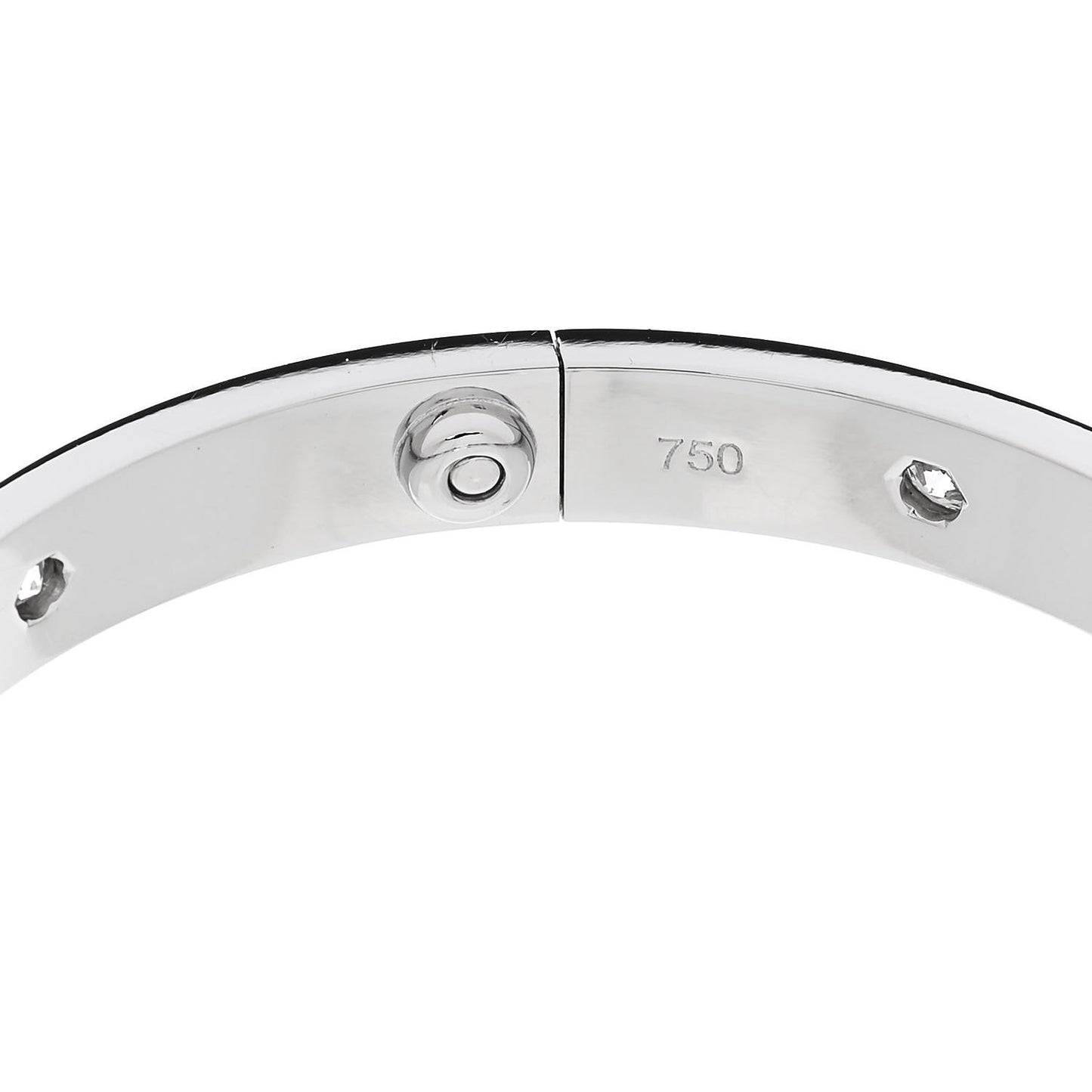 18K White Gold 10 Diamond LOVE Bracelet 17