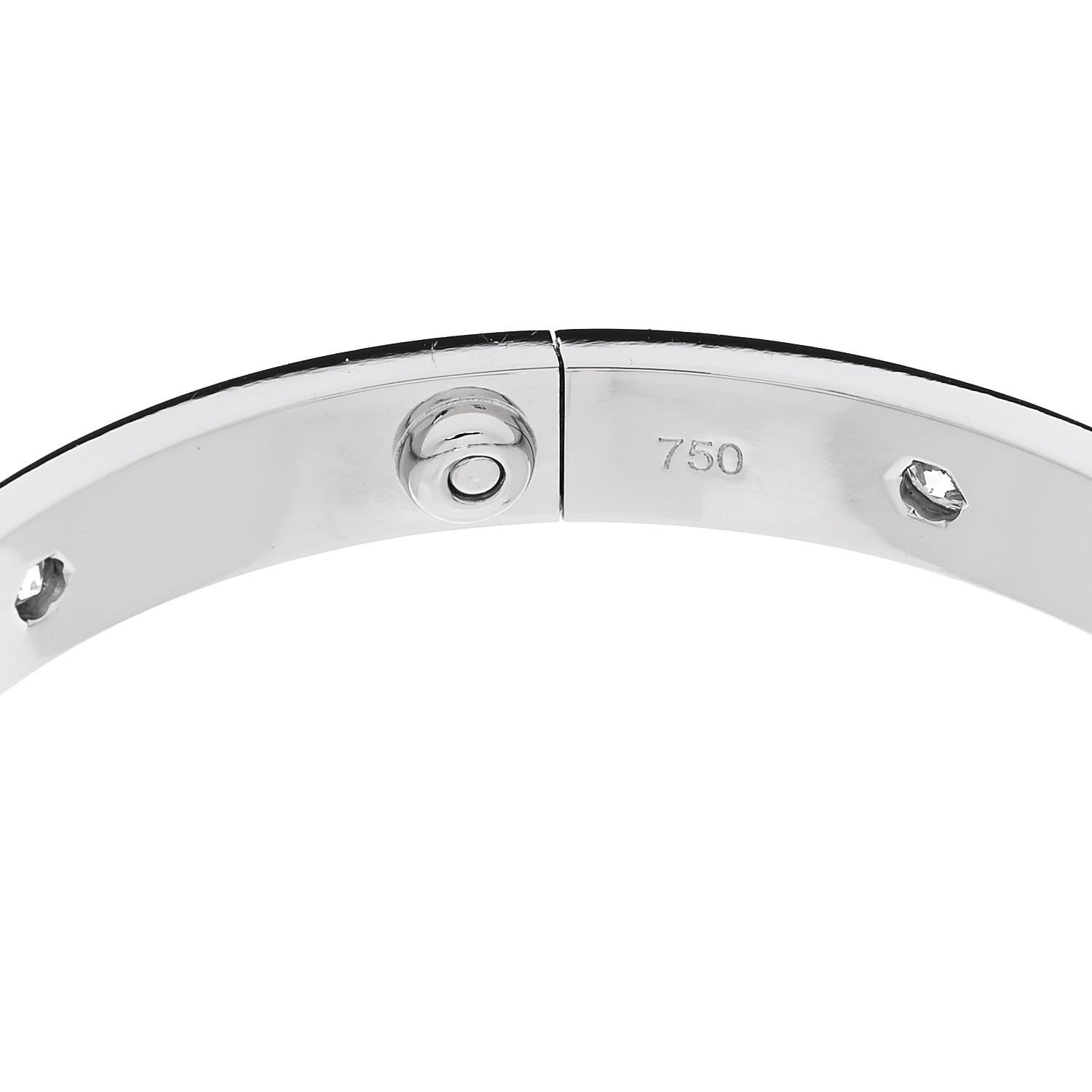 Cartier 18K White Gold 10 Diamond LOVE Bracelet 17 7 of 8