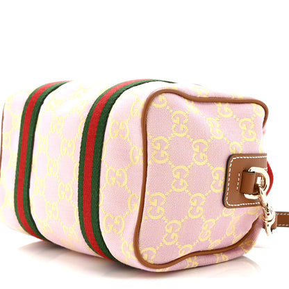 Gucci GG Supreme Web Mini GG Top Handle Bag Pink Yellow Beige 10 of 10