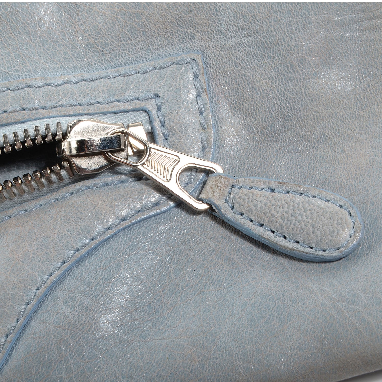 Balenciaga Agneau Giant 21 Silver Hardware Envelope Clutch Sky Blue 11 of 12