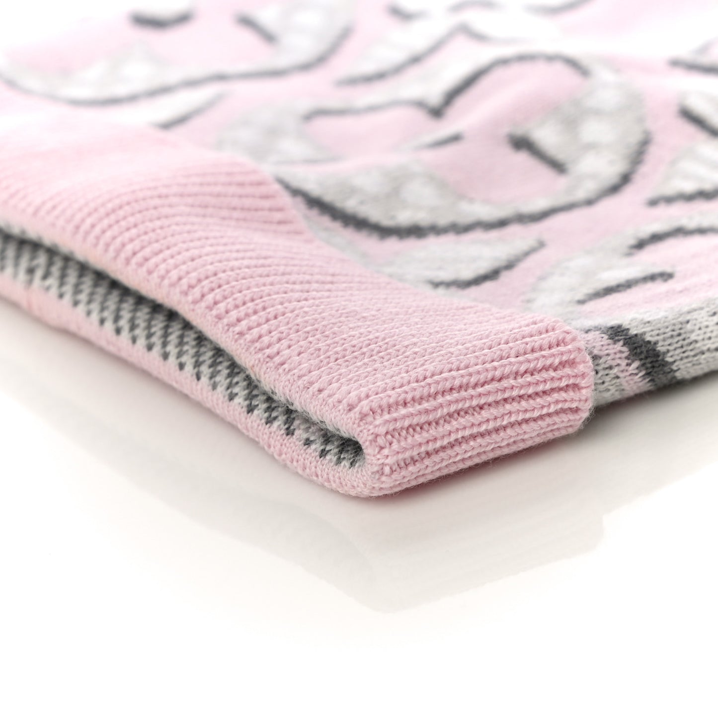 Wool Cashmere Giant Pop Monogram Beanie Hat Rose