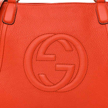Gucci Pebbled Calfskin Small Soho Top Handle Bag Sun Orange 8 of 13
