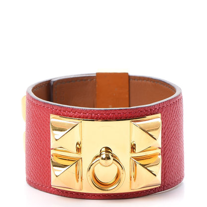 Hermes Epsom Collier de Chien CDC Bracelet L Rouge Casaque 3 of 10
