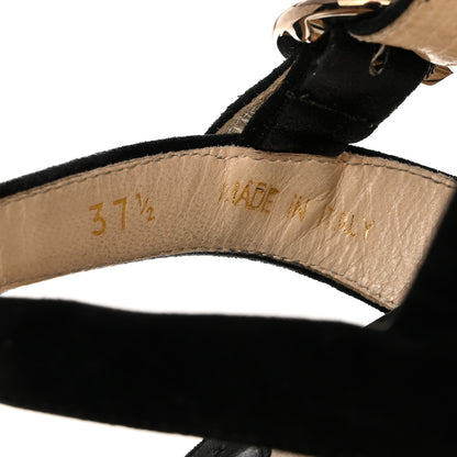 Prada Suede Crisscross Platform 20/65mm Sandals 37.5 Black 7 of 10