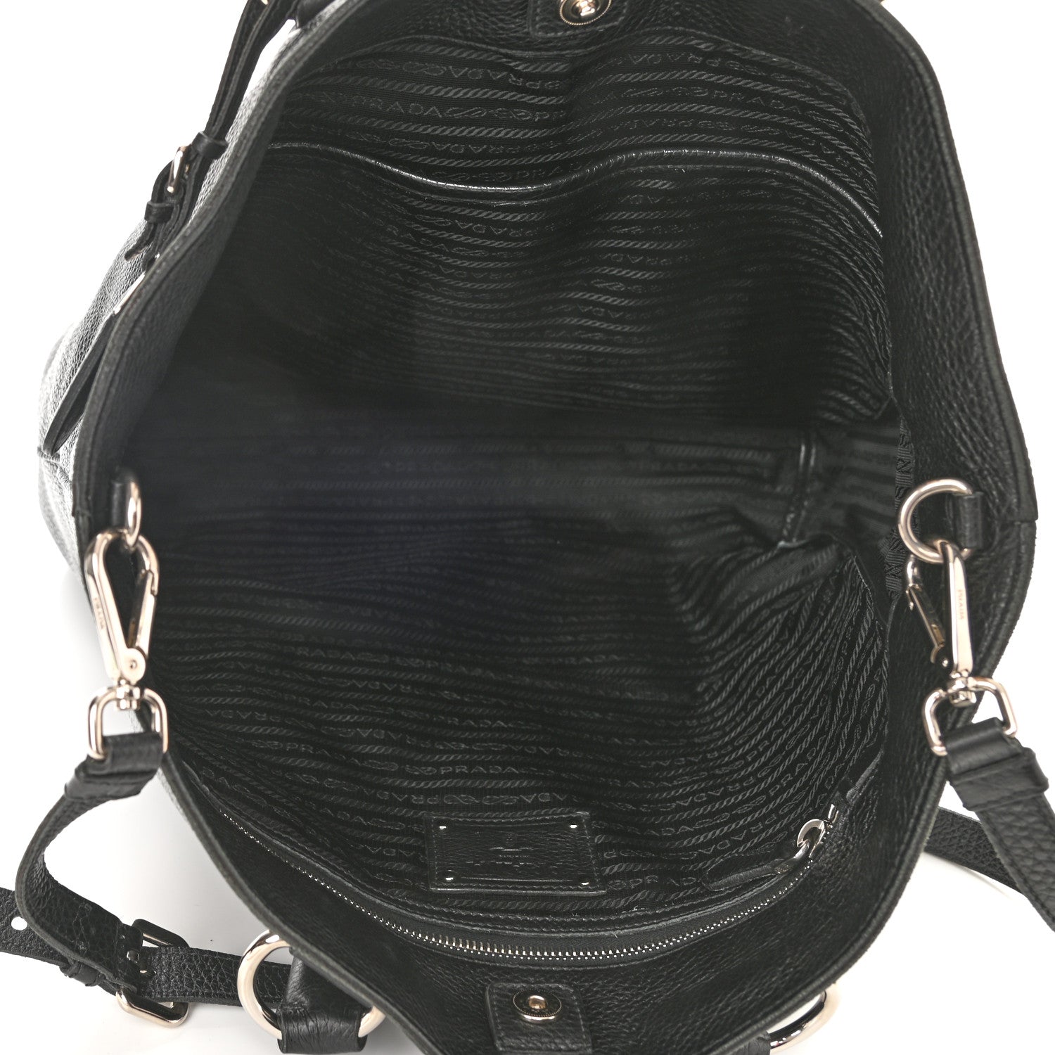 Prada Vitello Daino Tote Black 4 of 7