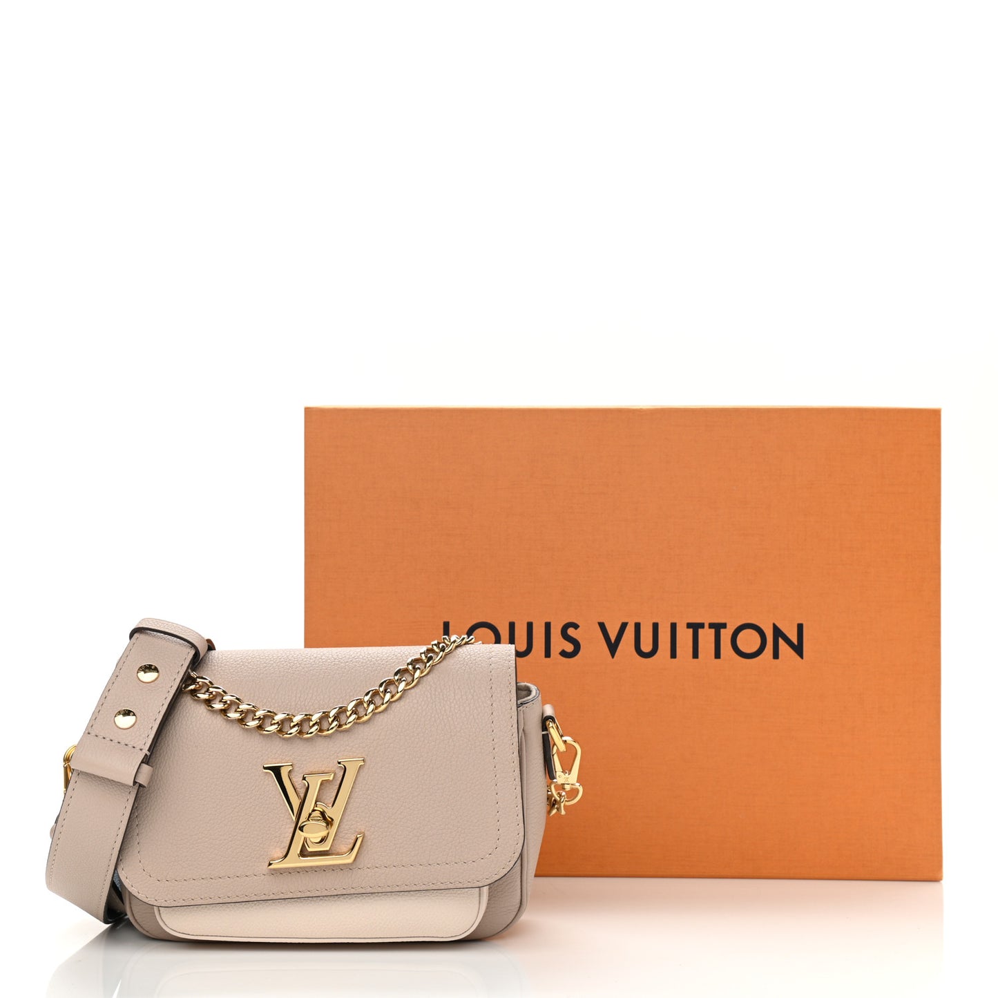 Grained Calfskin Lockme Tender Greige